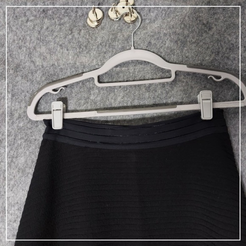 NWOT Sandro Paris Skirt 2 Crepe Stripe Black Stretch High Rise Business Career - Picture 2 of 12